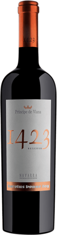 21,95 € Kostenloser Versand | Rotwein Príncipe de Viana 1423 Reserve D.O. Navarra Navarra Spanien Tempranillo, Merlot, Grenache, Cabernet Sauvignon Flasche 75 cl