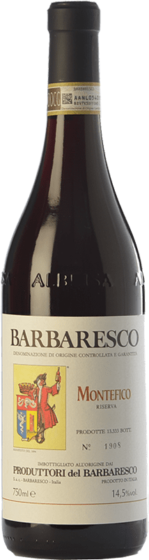 92,95 € Бесплатная доставка | Красное вино Produttori del Barbaresco Montefico D.O.C.G. Barbaresco Пьемонте Италия Nebbiolo — Неббиоло Бутылка 75 cl