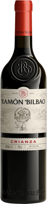 10,95 € Бесплатная доставка | Красное вино Ramón Bilbao старения D.O.Ca. Rioja Ла-Риоха Испания Tempranillo бутылка 75 cl