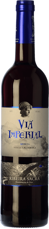 6,95 € Kostenloser Versand | Rotwein Regina Viarum Vía Imperial Jung D.O. Ribeira Sacra Galizien Spanien Mencía Flasche 75 cl