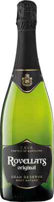19,95 € 送料無料 | 白のスパークリングワイン Rovellats Brut Nature — ブリュット・ナチュール グラン・レセルバ D.O. Cava カタロニア スペイン Macabeo — マカベオ, Xarel·lo — チャレッロ, Parellada — パレリャーダ 75 cl