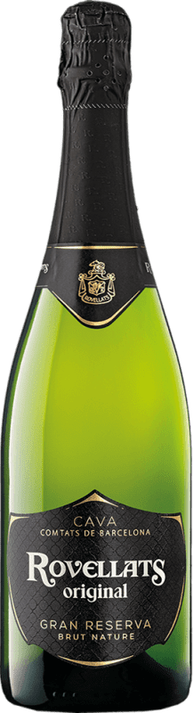 19,95 € 送料無料 | 白のスパークリングワイン Rovellats Brut Nature — ブリュット・ナチュール グラン・レセルバ D.O. Cava カタロニア スペイン Macabeo — マカベオ, Xarel·lo — チャレッロ, Parellada — パレリャーダ 75 cl