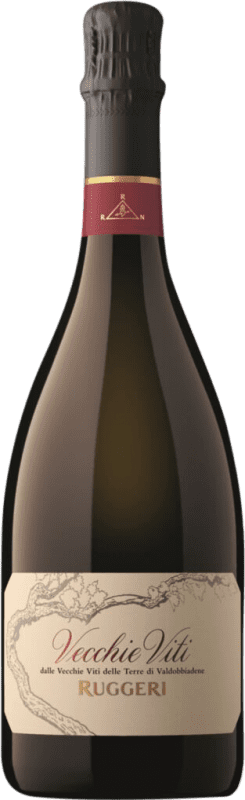 23,95 € Бесплатная доставка | Белое игристое вино Ruggeri Brut — брют VV Vigne Vecchie — Старые лозы D.O.C.G. Prosecco di Conegliano-Valdobbiadene Treviso Италия Glera — Глера, Bianchetta — Бьянкетта, Verdiso — Вердизо, Perera — Перера 75 cl