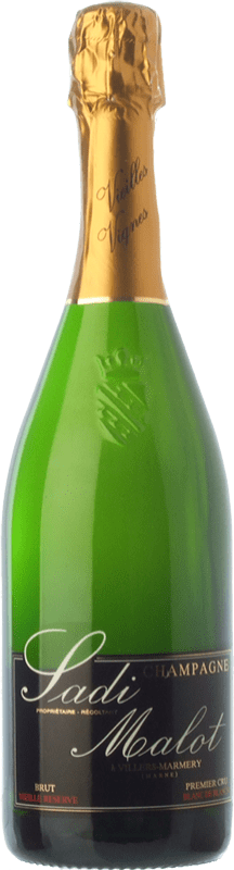 74,95 € Envoi gratuit | Blanc mousseux Sadi Malot Blanc de Blancs Premier Cru Réserve A.O.C. Champagne Champagne France Chardonnay Bouteille 75 cl