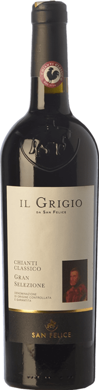 21,95 € Free Shipping | Red wine San Felice Gran Selezione Il Grigio D.O.C.G. Chianti Classico Tuscany Italy Sangiovese, Malvasia Black, Ciliegiolo, Pugnitello, Abrusco, Mazzese Bottle 75 cl