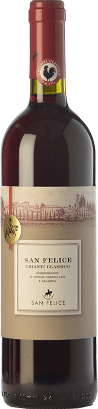 12,95 € Бесплатная доставка | Красное вино San Felice D.O.C.G. Chianti Classico Тоскана Италия Sangiovese, Colorino, Pugnitello бутылка 75 cl