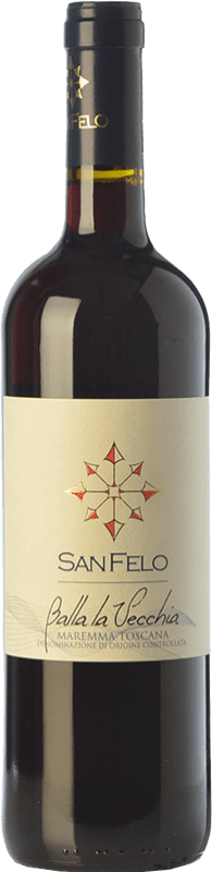 9,95 € Free Shipping | Red wine San Felo Balla La Vecchia D.O.C. Maremma Toscana Tuscany Italy Merlot, Cabernet Sauvignon Bottle 75 cl