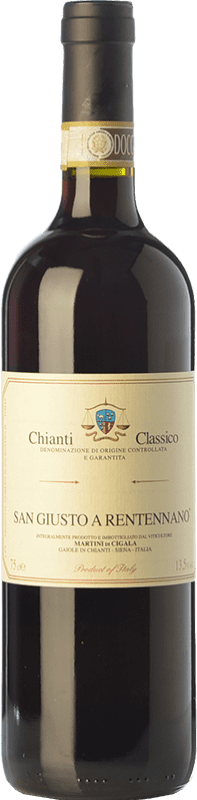 24,95 € Spedizione Gratuita | Vino rosso San Giusto a Rentennano D.O.C.G. Chianti Classico Toscana Italia Sangiovese, Canaiolo Bottiglia 75 cl