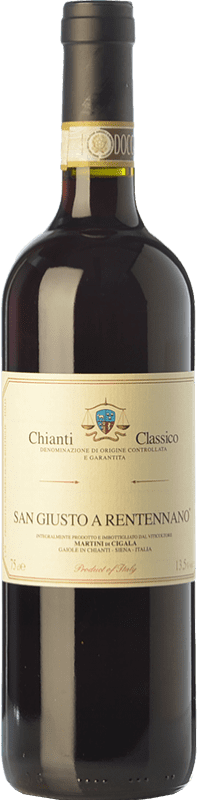 23,95 € Envío gratis | Vino tinto San Giusto a Rentennano D.O.C.G. Chianti Classico Toscana Italia Sangiovese, Canaiolo Botella 75 cl