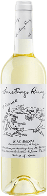 18,95 € Envío gratis | Vino blanco Santiago Ruiz D.O. Rías Baixas Galicia España Godello, Loureiro, Treixadura, Albariño, Caíño Blanco Botella 75 cl
