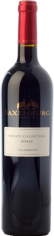 28,95 € Free Shipping | Red Wine Saxenburg Private Collection Shiraz Crianza — Aged I.G. Stellenbosch Stellenbosch South Africa Syrah — Shiraz Bottle 75 cl