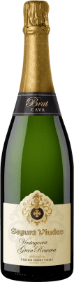 10,95 € 送料無料 | 白のスパークリングワイン Segura Viudas Brut — ブリュット Vintage グラン・レセルバ D.O. Cava カタロニア スペイン Macabeo — マカベオ, Parellada — パレリャーダ 75 cl