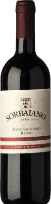 15,95 € Free Shipping | Red wine Sorbaiano Rosso D.O.C. Montescudaio Tuscany Italy Sangiovese, Montepulciano, Malvasia Black Bottle 75 cl