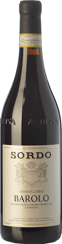 41,95 € Бесплатная доставка | Красное вино Sordo Monvigliero D.O.C.G. Barolo Пьемонте Италия Nebbiolo бутылка 75 cl