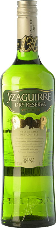 15,95 € Envío gratis | Vermut Sort del Castell Yzaguirre Blanco Extra Seco Cataluña España Botella 1 L