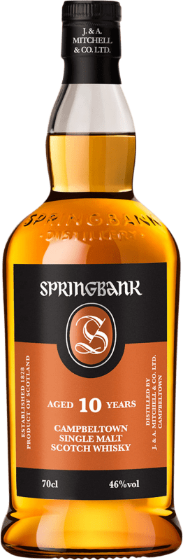 229,95 € Kostenloser Versand | Single Malt Whisky Springbank Campbeltown Großbritannien 10 Jahre Flasche 70 cl