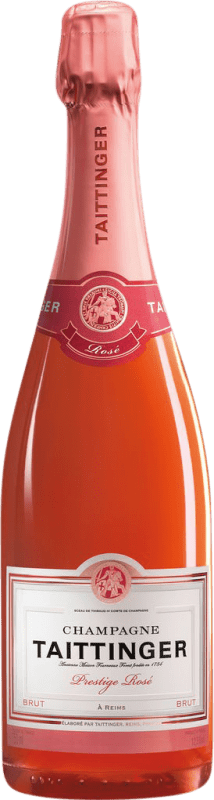 77,95 € Kostenloser Versand | Rosé Sekt Taittinger Prestige Rosé Brut Reserve A.O.C. Champagne Champagner Frankreich Spätburgunder, Chardonnay Flasche 75 cl