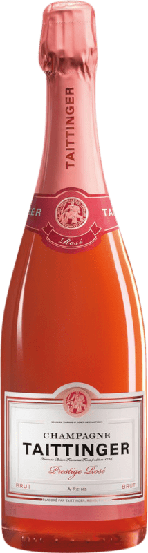 77,95 € Spedizione Gratuita | Spumante Rosato Taittinger Brut Rosé — Rosato, Prestige Riserva A.O.C. Champagne champagne Francia Pinot Nero, Chardonnay Bottiglia 75 cl