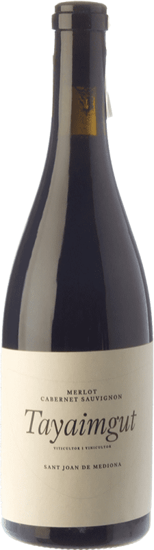 17,95 € Free Shipping | Red wine Tayaimgut Hort de les Canyes Aged D.O. Penedès Catalonia Spain Merlot, Cabernet Sauvignon Bottle 75 cl