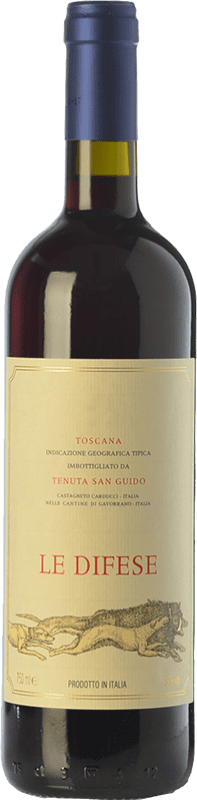 43,95 € Spedizione Gratuita | Vino Rosso San Guido Le Difese I.G.T. Toscana Toscana Italia Cabernet Sauvignon, Sangiovese 75 cl