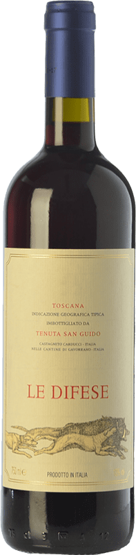 33,95 € Envío gratis | Vino tinto San Guido Le Difese I.G.T. Toscana Toscana Italia Cabernet Sauvignon, Sangiovese Botella 75 cl