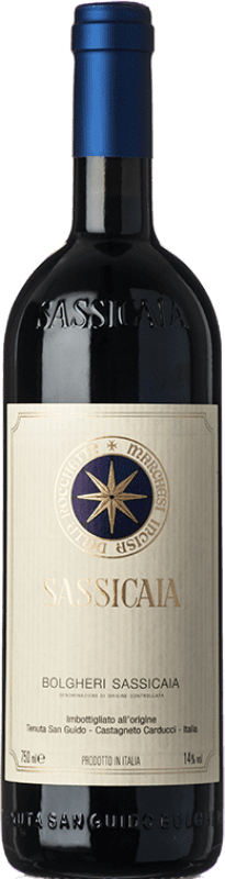 401,95 € Бесплатная доставка | Красное вино San Guido Sassicaia D.O.C. Bolgheri Тоскана Италия Cabernet Sauvignon, Cabernet Franc бутылка 75 cl