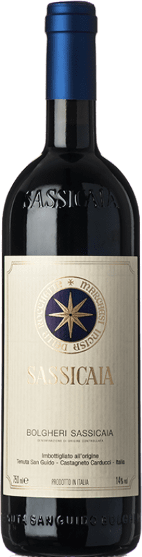 466,95 € Бесплатная доставка | Красное вино San Guido Sassicaia D.O.C. Bolgheri Тоскана Италия Cabernet Sauvignon, Cabernet Franc бутылка 75 cl