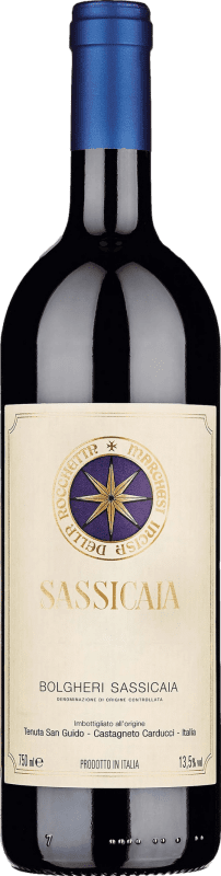414,95 € Spedizione Gratuita | Vino Rosso San Guido Sassicaia D.O.C. Bolgheri Toscana Italia Cabernet Sauvignon, Cabernet Franc 75 cl