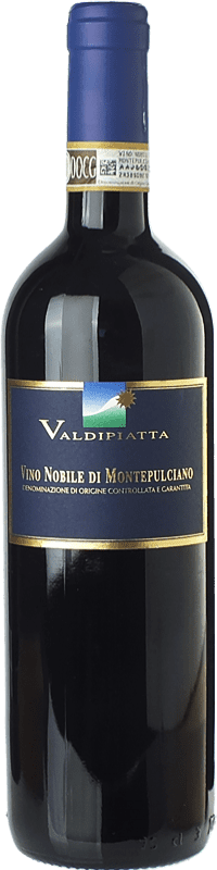 19,95 € Free Shipping | Red wine Tenuta Valdipiatta D.O.C.G. Vino Nobile di Montepulciano Tuscany Italy Sangiovese, Canaiolo Black Bottle 75 cl