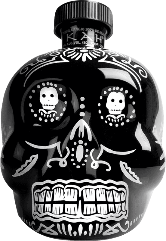 73,95 € Free Shipping | Tequila Finos Kah Calavera — Skull Añejo — Aged Mexico 70 cl