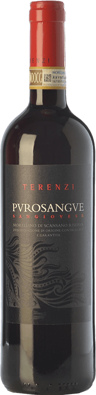 18,95 € Spedizione Gratuita | Vino rosso Terenzi Purosangue Riserva D.O.C.G. Morellino di Scansano Toscana Italia Sangiovese Bottiglia 75 cl