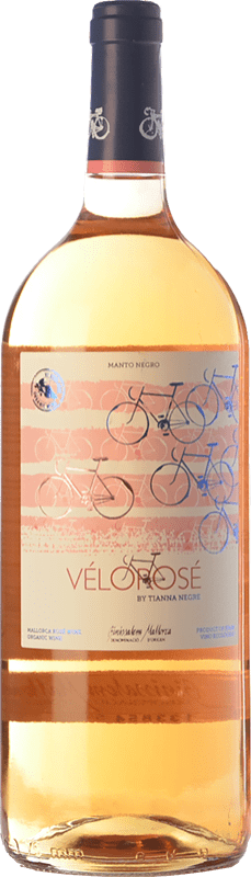 14,95 € Envío gratis | Vino rosado Tianna Negre Vélorosé D.O. Binissalem Islas Baleares España Mantonegro Botella Magnum 1,5 L