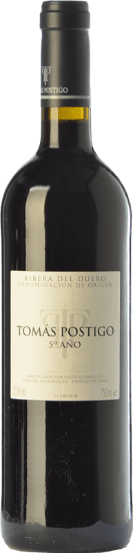 74,95 € Envoi gratuit | Vin rouge Tomás Postigo 5º Año Réserve D.O. Ribera del Duero Castille et Leon Espagne Tempranillo, Merlot, Cabernet Sauvignon Bouteille 75 cl
