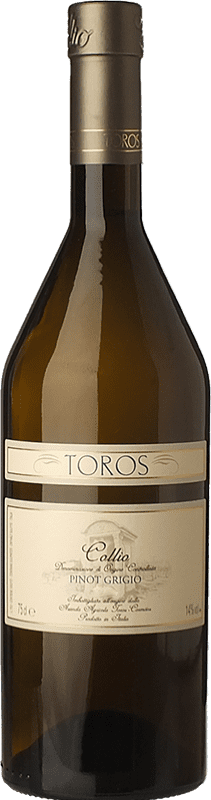 21,95 € 免费送货 | 白酒 Toros Pinot Grigio D.O.C. Collio Goriziano-Collio 弗留利 - 威尼斯朱利亚 意大利 Pinot Grey 瓶子 75 cl