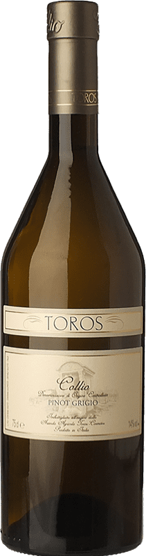 22,95 € Envio grátis | Vinho Branco Toros D.O.C. Collio Friuli-Venezia Giulia Itália Pinot Cinzento 75 cl