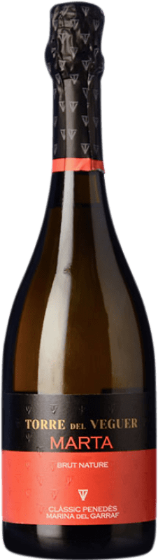 29,95 € Free Shipping | White sparkling Torre del Veguer Marta Brut Nature Reserve D.O. Penedès Catalonia Spain Muscatel Small Grain Bottle 75 cl