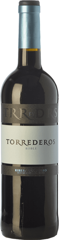 7,95 € 免费送货 | 红酒 Torrederos 橡木 D.O. Ribera del Duero 卡斯蒂利亚莱昂 西班牙 Tempranillo 瓶子 75 cl