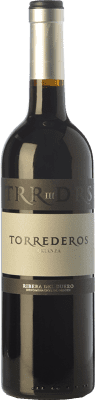 12,95 € Spedizione Gratuita | Vino Rosso Torrederos Crianza — Invecchiato in Botte D.O. Ribera del Duero Castilla y León Spagna Tempranillo Bottiglia 75 cl