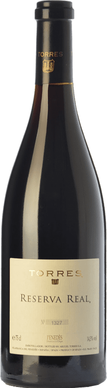 239,95 € 免费送货 | 红酒 Torres Real 预订 D.O. Penedès 加泰罗尼亚 西班牙 Merlot, Cabernet Sauvignon, Cabernet Franc 瓶子 75 cl