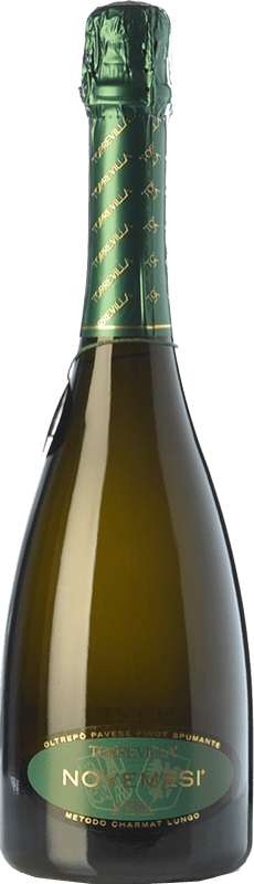 8,95 € Free Shipping | White sparkling Torrevilla La Genisia Novemesi D.O.C.G. Oltrepò Pavese Metodo Classico Lombardia Italy Pinot Black Bottle 75 cl