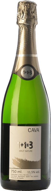 11,95 € Бесплатная доставка | Белое игристое вино U Més U 1 + 1 Igual a 3 Brut Nature — Брют Натюр Резерва D.O. Cava Каталония Испания Macabeo — Макабео, Xarel·lo — Шарелло, Parellada — Парельяда Бутылка 75 cl