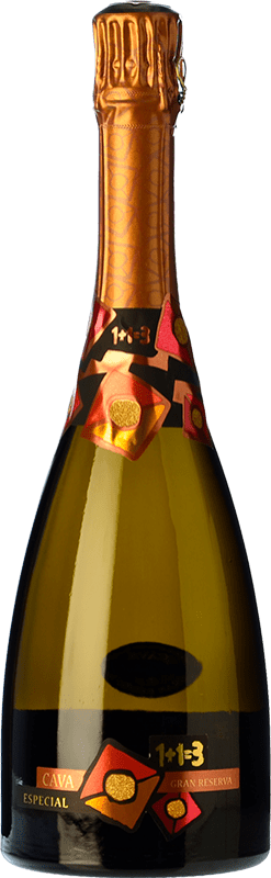 19,95 € Kostenloser Versand | Weißer Sekt U Més U 1 + 1 Igual a 3 Especial Brut Natur Große Reserve D.O. Cava Katalonien Spanien Spätburgunder, Xarel·lo Flasche 75 cl