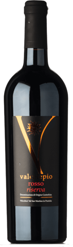 14,95 € Free Shipping | Red wine Val San Martino Riserva Reserve D.O.C. Valcalepio Lombardia Italy Merlot, Cabernet Sauvignon Bottle 75 cl