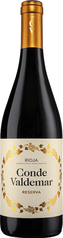 16,95 € 免费送货 | 红酒 Valdemar Conde de Valdemar 预订 D.O.Ca. Rioja 拉里奥哈 西班牙 Tempranillo, Grenache, Graciano, Mazuelo 瓶子 75 cl