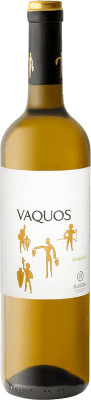 9,95 € Spedizione Gratuita | Vino bianco Vaquos D.O. Rueda Castilla y León Spagna Verdejo Bottiglia 75 cl