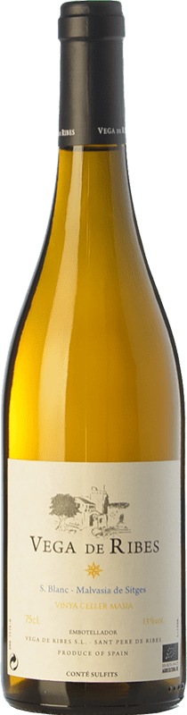 13,95 € Spedizione Gratuita | Vino bianco Vega de Ribes Blanc Selecció Eco D.O. Penedès Catalogna Spagna Sauvignon Bianca, Malvasía de Sitges Bottiglia 75 cl