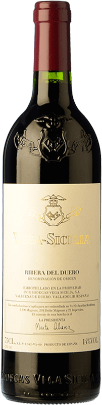 465,95 € Бесплатная доставка | Красное вино Vega Sicilia Único D.O. Ribera del Duero Кастилия-Леон Испания Tempranillo, Cabernet Sauvignon бутылка 75 cl