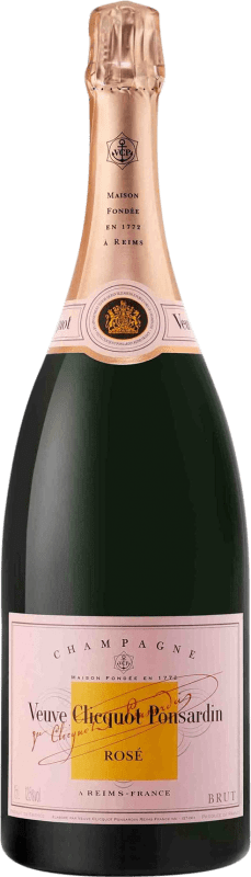 152,95 € Spedizione Gratuita | Spumante rosato Veuve Clicquot Rosé Brut A.O.C. Champagne champagne Francia Pinot Nero, Chardonnay, Pinot Meunier Bottiglia Magnum 1,5 L