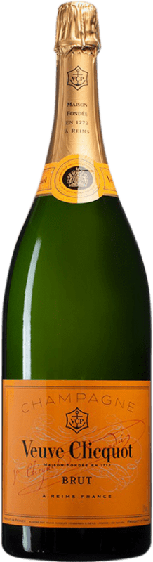 817,95 € Envio grátis | Espumante branco Veuve Clicquot Yellow Label Brut A.O.C. Champagne Champagne França Chardonnay, Pinot Meunier Garrafa Imperial-Mathusalem 6 L