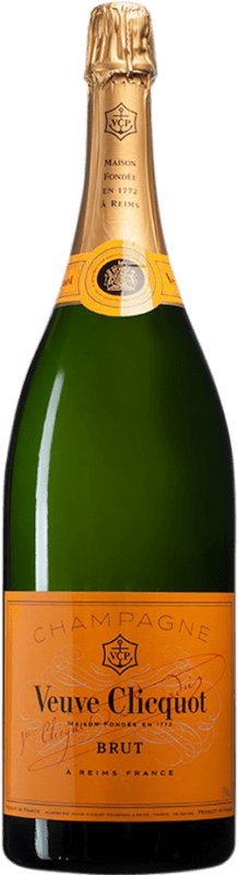 1 665,95 € Spedizione Gratuita | Spumante bianco Veuve Clicquot Yellow Label Brut A.O.C. Champagne champagne Francia Chardonnay, Pinot Meunier Bottiglia Imperiale-Mathusalem 6 L
